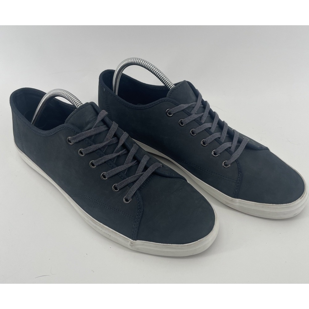 Banana Republic Sneakers Mens 11 Navy Blue Leather Low Top‎ Shoes Old Money Lux